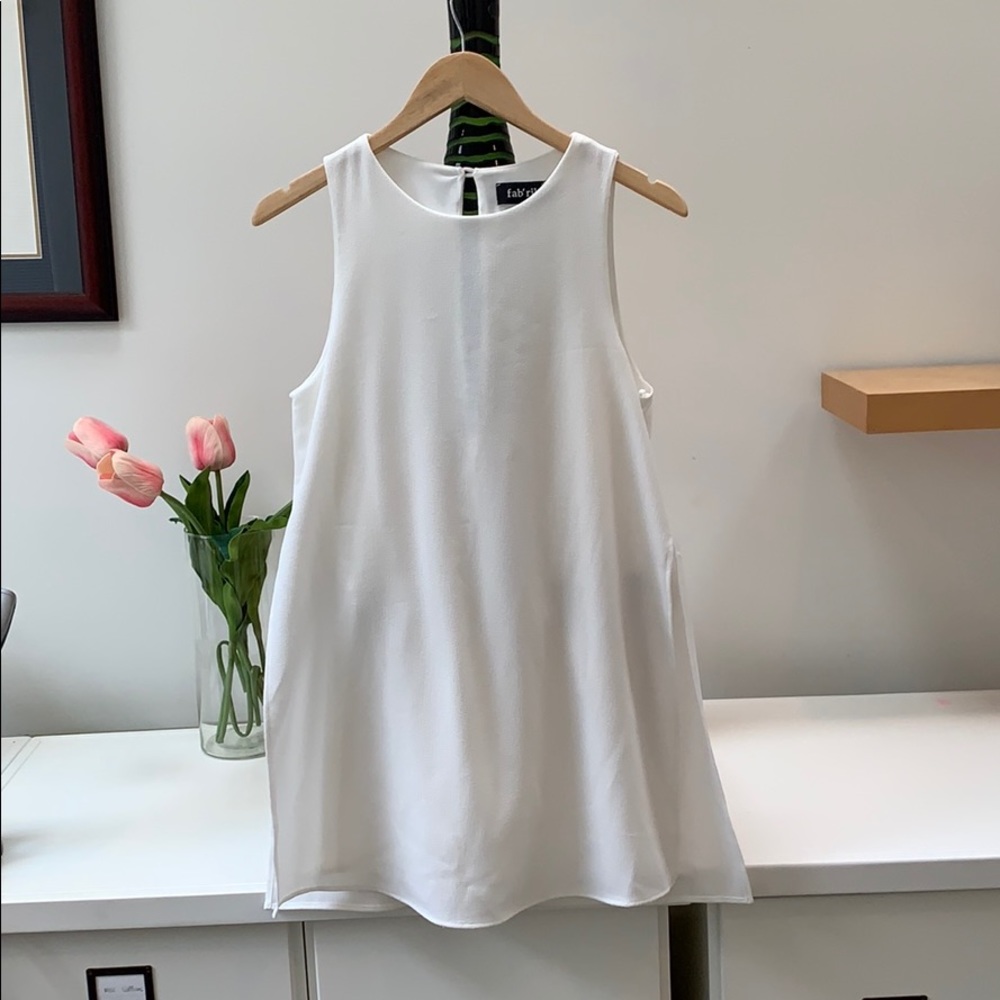 White Romper with overlay with slit on each side